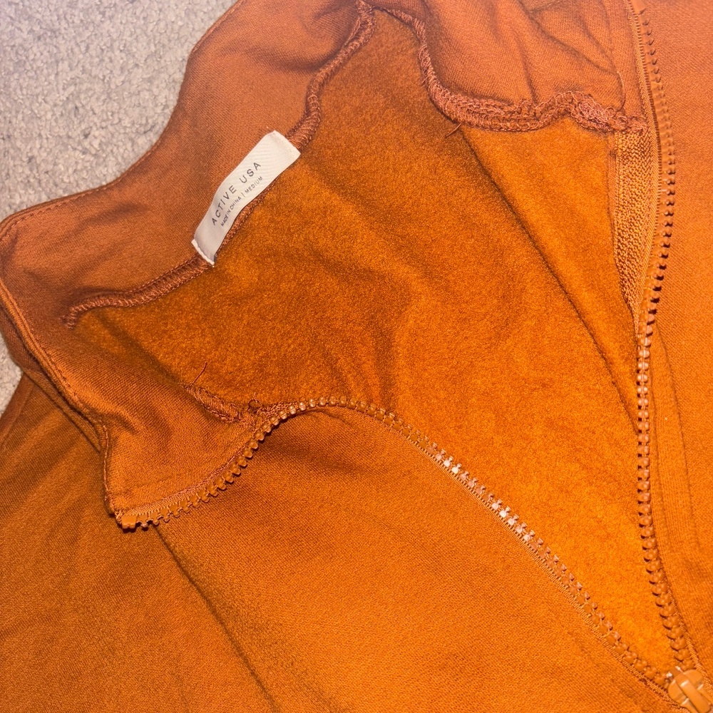 Orange Crop zip up sweater